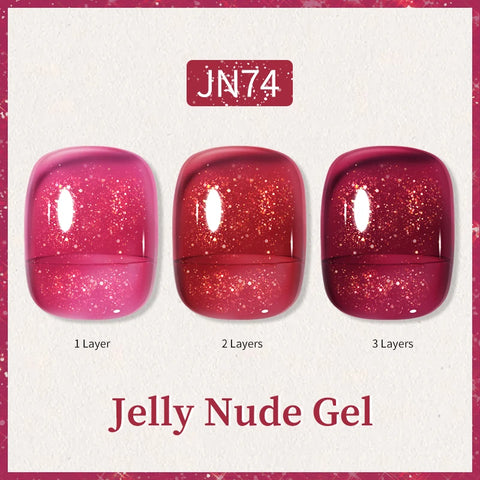 BORN PRETTY 10ml Jelly Nude Glitter Nail Gel Polish