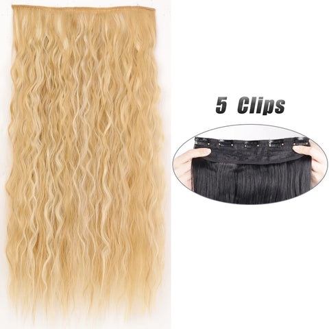 Synthetic 5 Clip In Hair Extensions 80CM - Long Straight Hairpiece