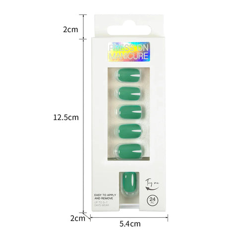 Short Full Press on Nails Set - 24 Pcs