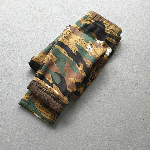 Spring Autumn Girls Fleece Leggings