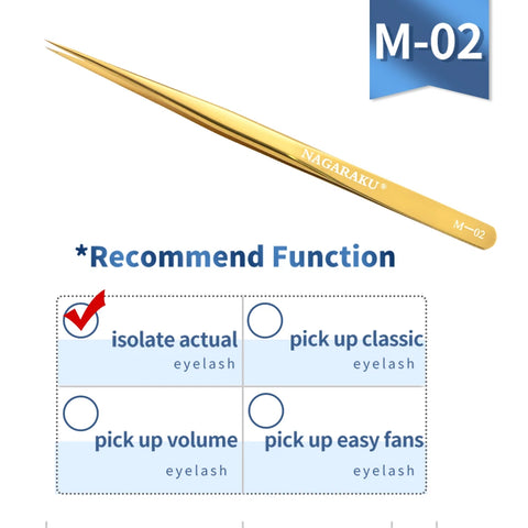 NAGARAKU Eyelash Extension Tweezers - Precision Stainless Steel Makeup Tool