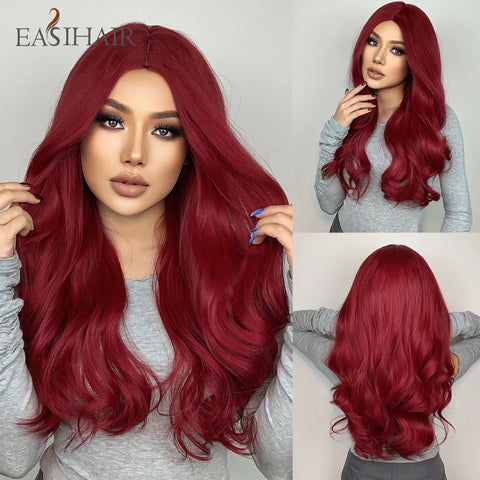 DropShipping EASIHAIR Long Blonde Ombre Synthetic Wigs for Women - Wavy High Density Cosplay Wig