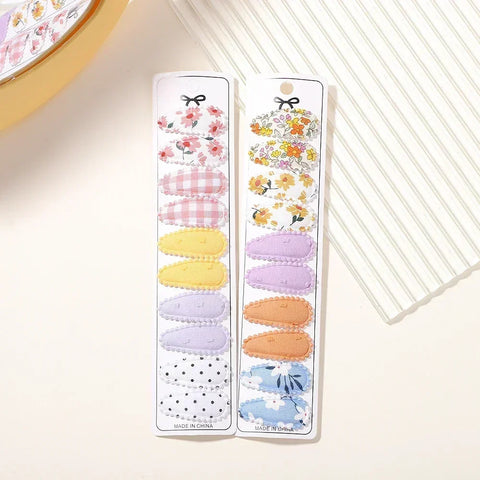 10/20Pcs Cotton Print Hair Clip Hairpin for Girls - Fabric Plaid Mini BB Hair Grips - Cute Baby Hair Accessories - Perfect New Year Gift