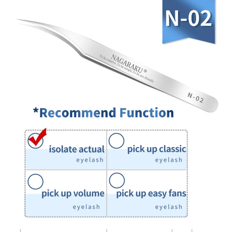 NAGARAKU Eyelash Extension Tweezers - Precision Stainless Steel Makeup Tool