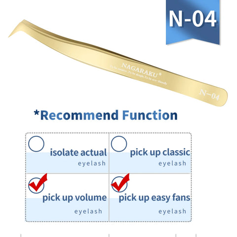 NAGARAKU Eyelash Extension Tweezers - Precision Stainless Steel Makeup Tool