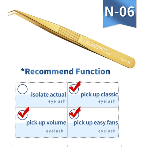 NAGARAKU Eyelash Extension Tweezers - Precision Stainless Steel Makeup Tool