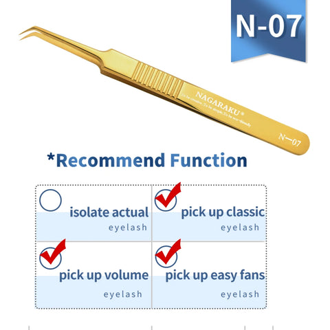 NAGARAKU Eyelash Extension Tweezers - Precision Stainless Steel Makeup Tool