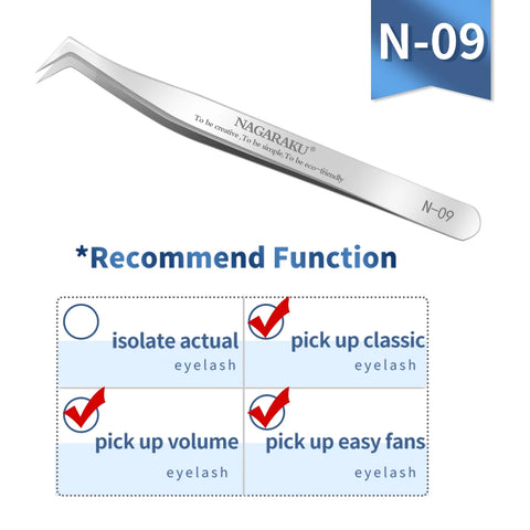NAGARAKU Eyelash Extension Tweezers - Precision Stainless Steel Makeup Tool