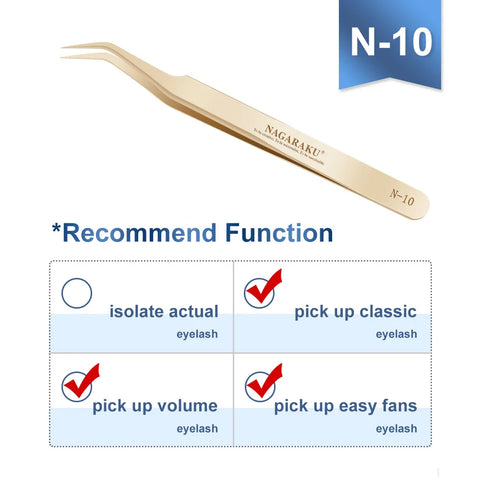NAGARAKU Eyelash Extension Tweezers - Precision Stainless Steel Makeup Tool