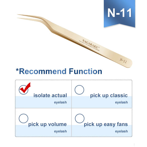 NAGARAKU Eyelash Extension Tweezers - Precision Stainless Steel Makeup Tool