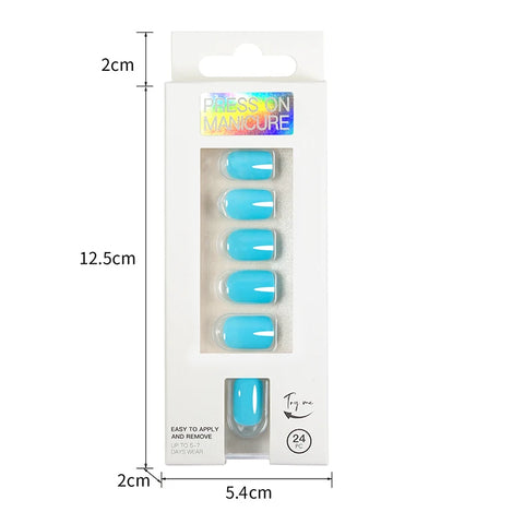 Short Full Press on Nails Set - 24 Pcs
