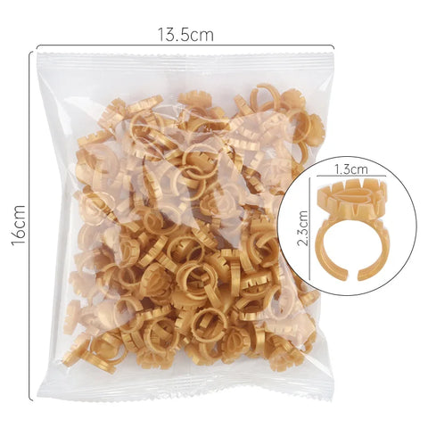 AILEISHI 100Pcs Disposable Eyelash Extension Glue Ring Cups