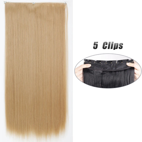 Synthetic 5 Clip In Hair Extensions 80CM - Long Straight Hairpiece
