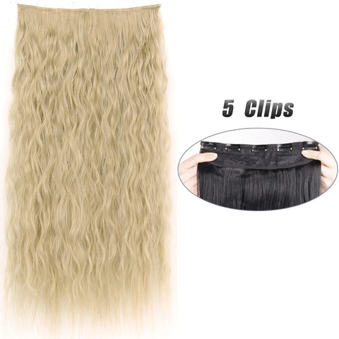 Synthetic 5 Clip In Hair Extensions 80CM - Long Straight Hairpiece
