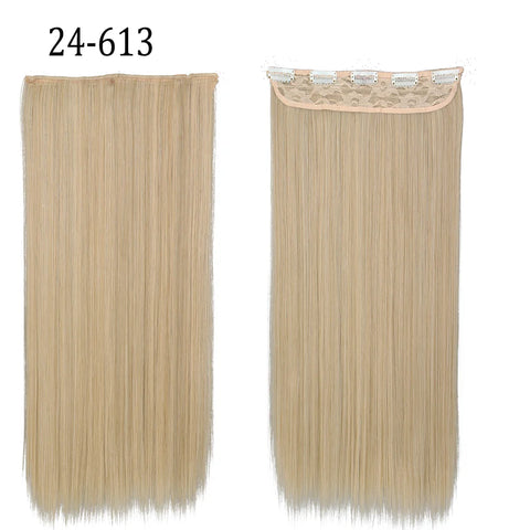 Long Straight Hairstyle 5 Clip Natural Hair Extension