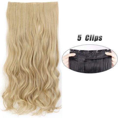 Synthetic 5 Clip In Hair Extensions 80CM - Long Straight Hairpiece