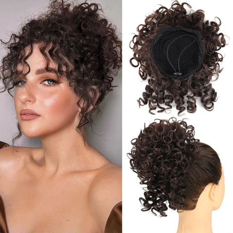 Messy Hair Bun Hair Piece - Large Curly Loose Wave Ponytail Extension