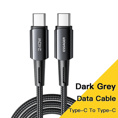 Essager Type-C 67W Fast Charging Cable - 240W Super Charge, 6A, Compatible with Xiaomi 12 Pro, Redmi K50, Note 11 Pro, Black Shark 5 Pro