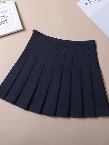 Bruine geplooide minirok voor dames - Hoge taille Harajuku-stijl Zomer 2025 Schooluniform