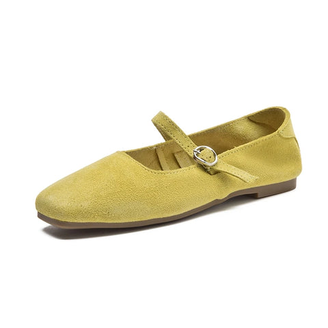AIYUQI Mary Jane Women's Shoes - Suede Leather Ballet Flats