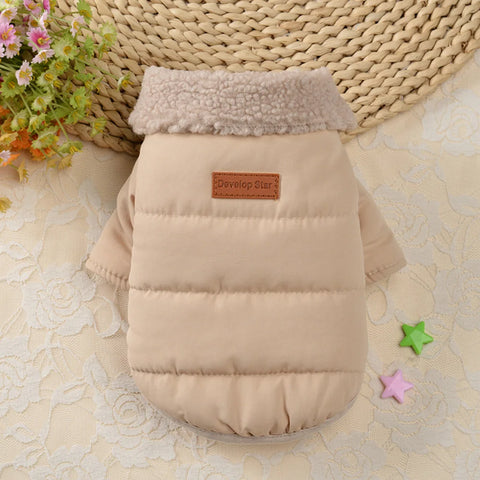 Cozy Winter Pet Jacket for Small to Medium Dogs – Stylish and Warm Puppy Coat with Fur Collar