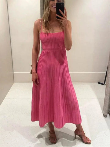 Tossy Backless Ribbed Maxi-jurk voor dames - Zomervakantie Feest Bodycon Zwangerschapsjurk 