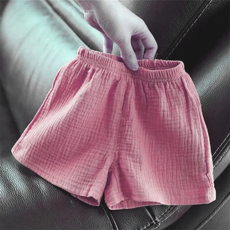 Summer Cotton Linen Shorts for Kids