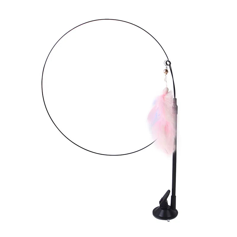 Cat Teasing Stick with Simulated Bird Feather - Interactive Cat Toy