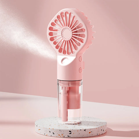 Portable Humidifier Fan - Handheld Mist Fan with USB Rechargeable Water Humidifier