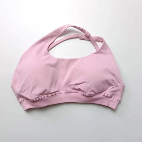 NCLAGEN Asymmetric Sports Bra Gym Top for Women - High Support Halter Backless Fitness Activewear