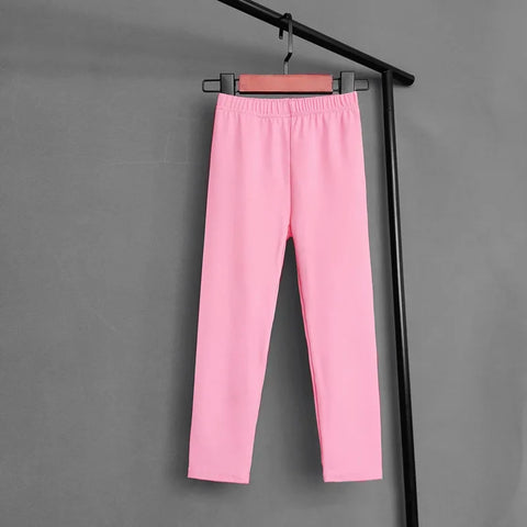 Kids Solid Color Stretch Pants