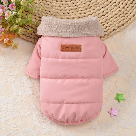 Cozy Winter Pet Jacket for Small to Medium Dogs – Stylish and Warm Puppy Coat with Fur Collar