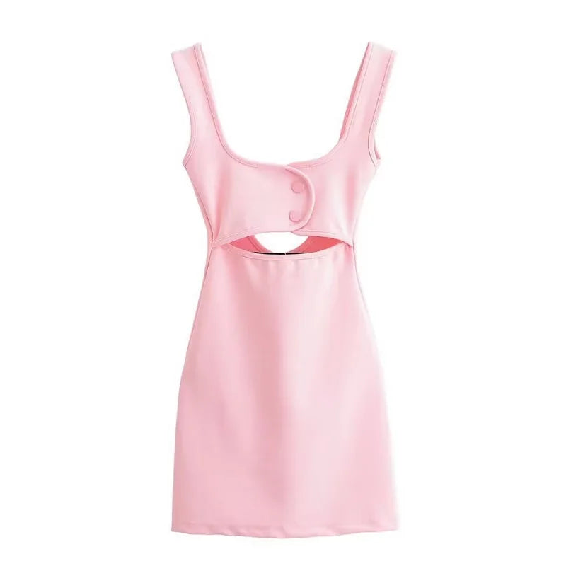 MUJER 2025 Pink Slip Mini Dress for Women