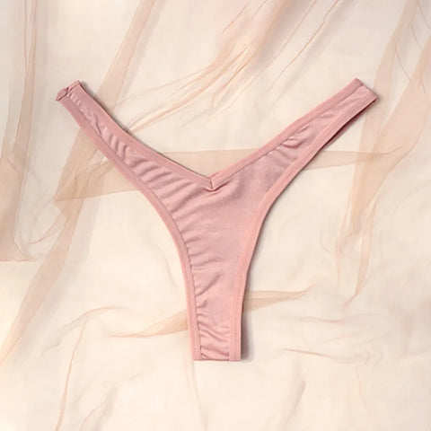 Seamless Nylon Thong Panties for Women - Soft Silk Tangas