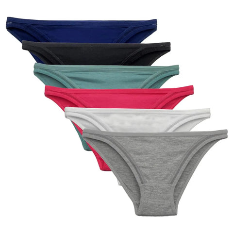 5 Pcs Women Cotton Lace Briefs - Sexy Low Waist Underwear M-XL