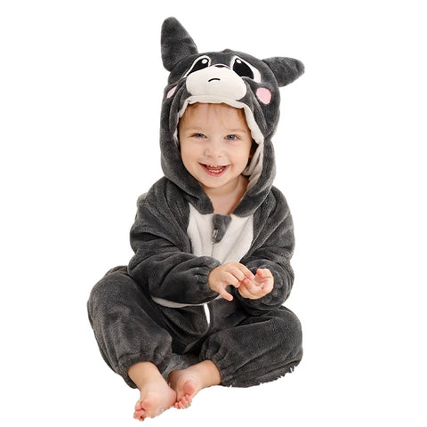 MICHLEY Winter Baby Rompers Hooded Flannel Cosplay