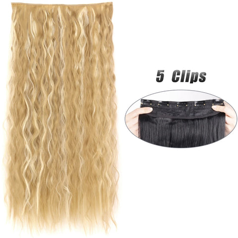 Synthetic 5 Clip In Hair Extensions 80CM - Long Straight Hairpiece