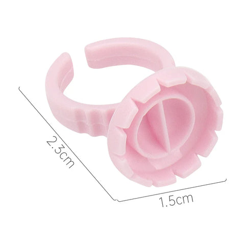 AILEISHI 100Pcs Disposable Eyelash Extension Glue Ring Cups