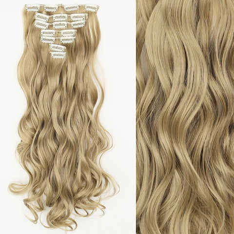 22-Inch Long Straight Wavy Hair Extensions Set