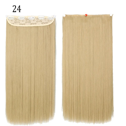 Long Straight Hairstyle 5 Clip Natural Hair Extension