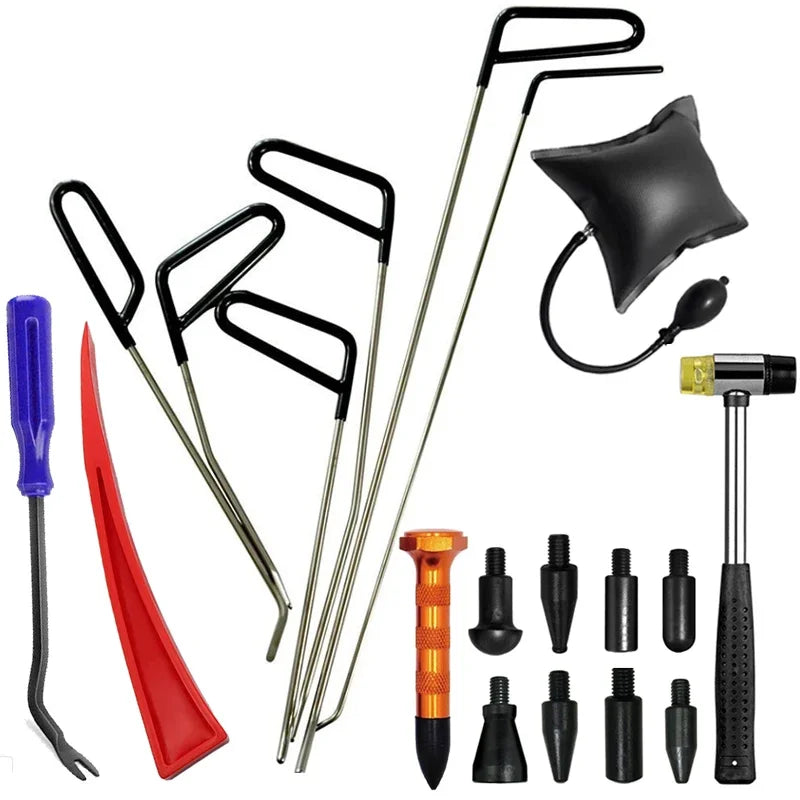 Car Body Dent Repair Hook Rods Removal Tools - Crowbar Kit for Hail Damage Repair