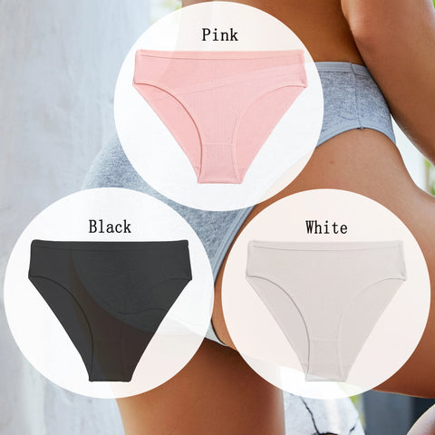 3PCS Set of Cotton Solid Color Women’s Panties – Sexy Basic Briefs for Everyday Comfort