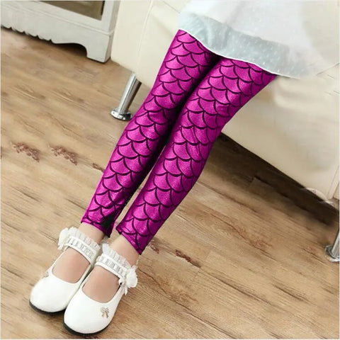 Colorful Fish Scales Leggings for Girls