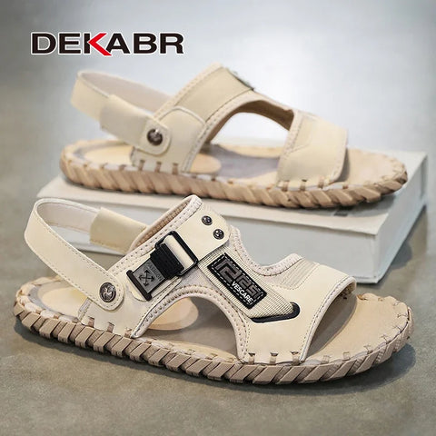 DEKABR Sommermode Hausschuhe aus PU-Leder 