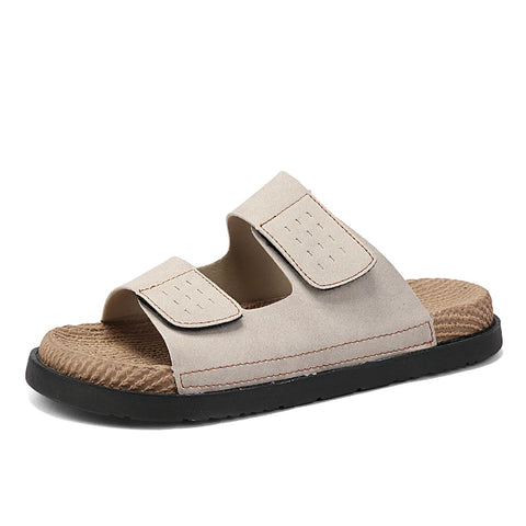 Men's Casual Leather Slippers - Quick Dry Summer Sandals