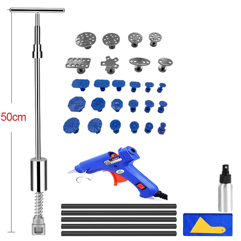 Car Paintless Dent Repair Tool Sheet Metal Kit with Slide Hammer and Suction Cup