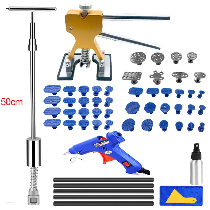 Car Paintless Dent Repair Tool Sheet Metal Kit with Slide Hammer and Suction Cup