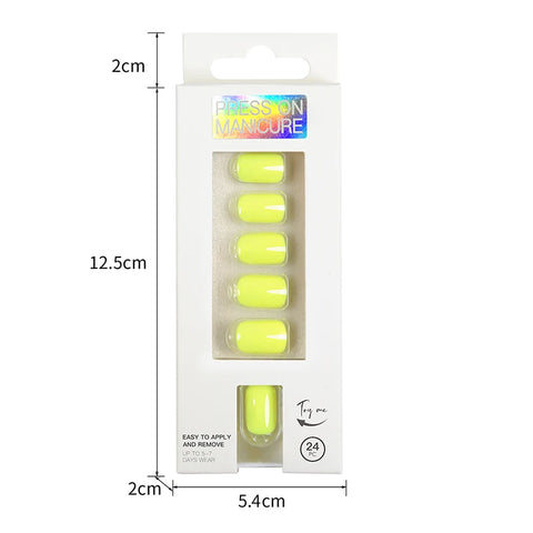 Short Full Press on Nails Set - 24 Pcs
