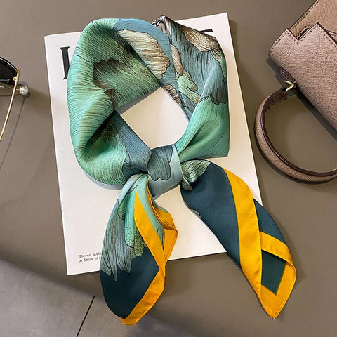 Luxury Horse Print Silk Neck Scarf for Women