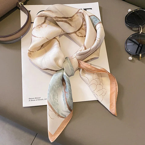 Luxury Horse Print Silk Neck Scarf for Women